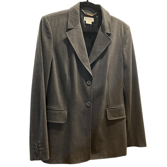 Michael Michael Kors Blazer Jacket Women 10 Black 2 Button Peak Lapel Office - Picture 5 of 6